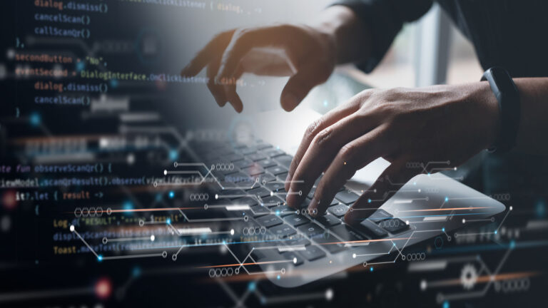 Digital technology, software development concept