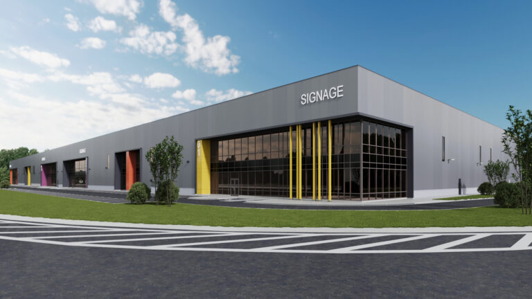 Rendering of Building D at National Capital Business Park